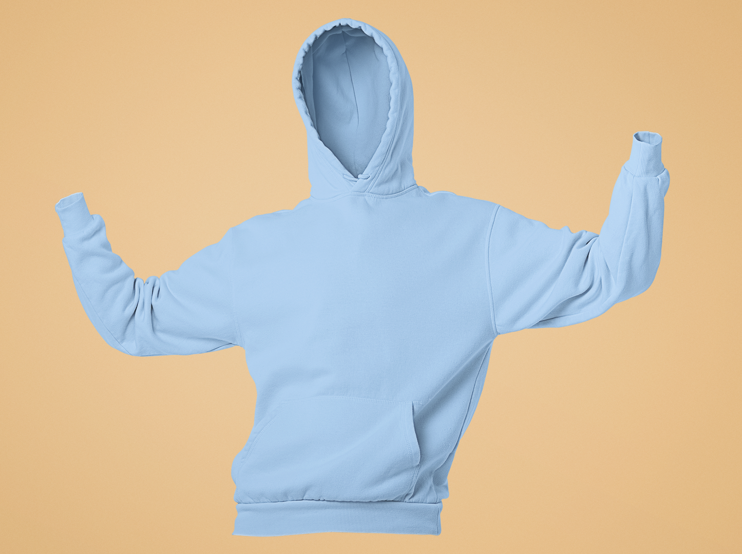 Solid-Unisex Sky Blue Regular Fit Hoodie