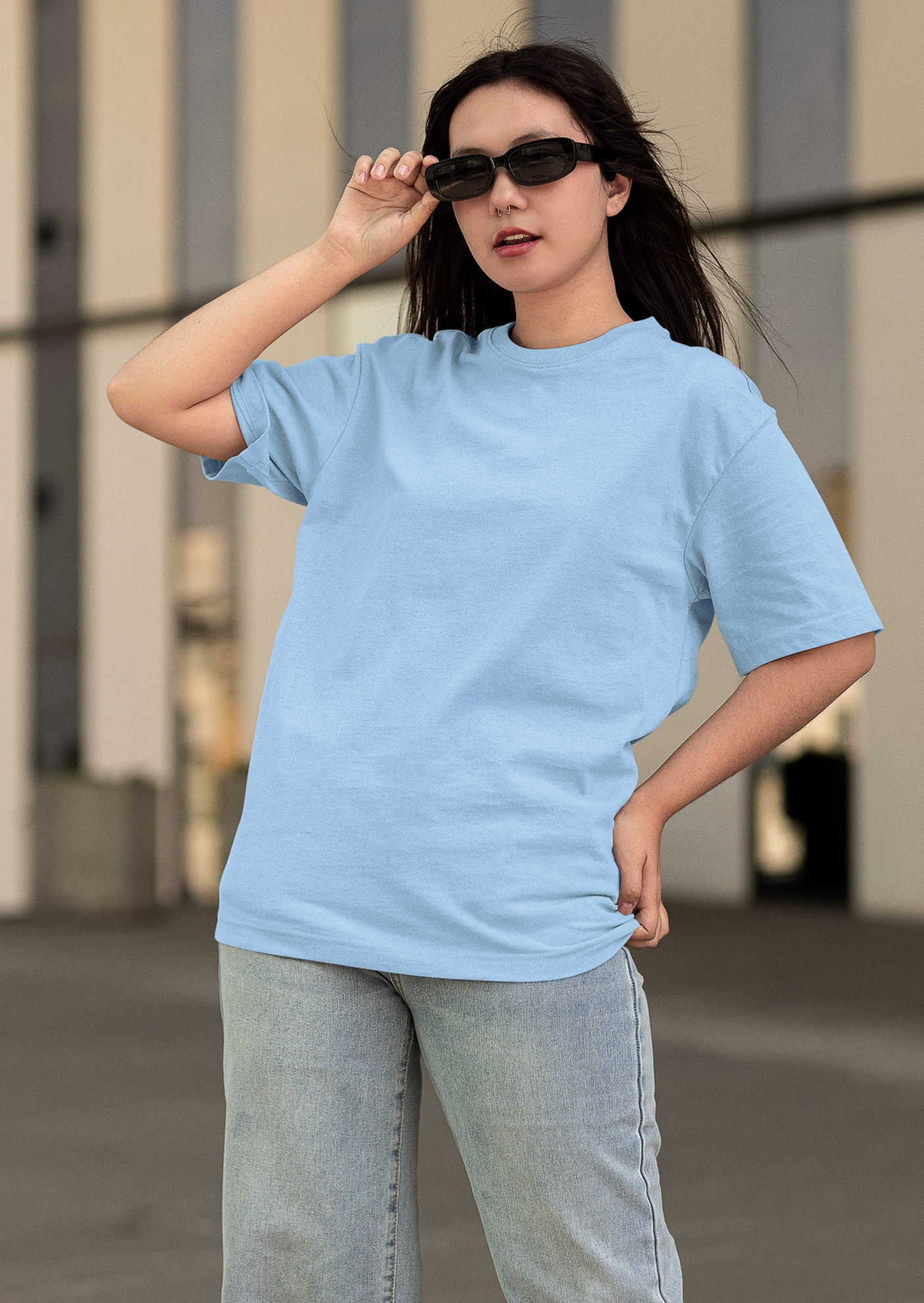 Unisex Powder Blue Oversized T-shirt