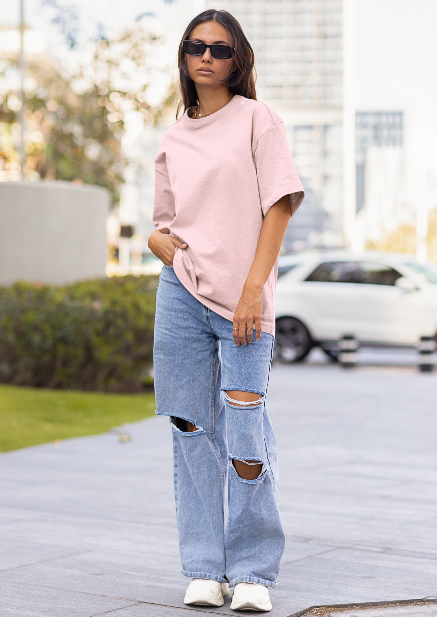 Unisex Pink Oversized T-shirt