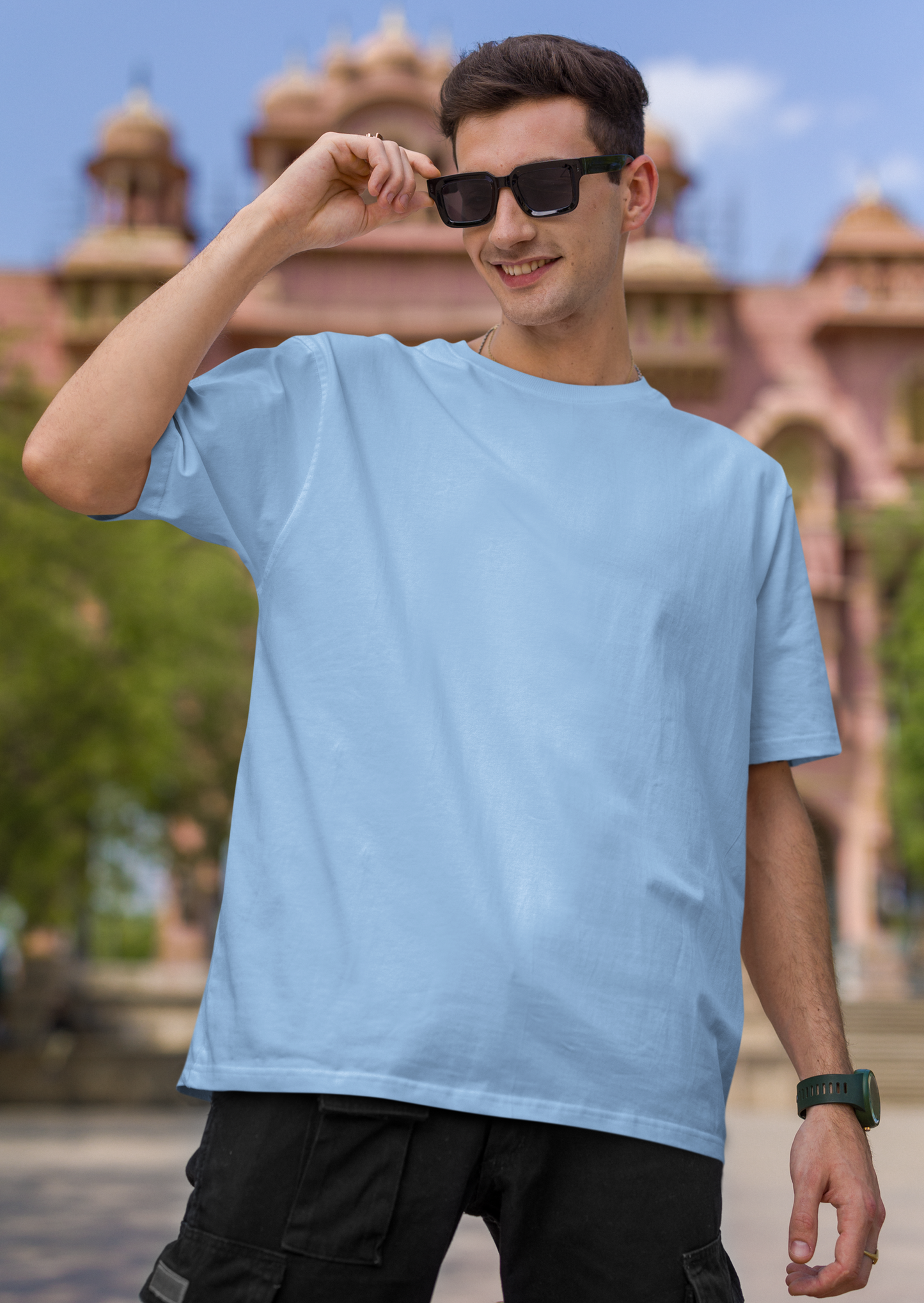 Unisex Powder Blue Oversized T-shirt