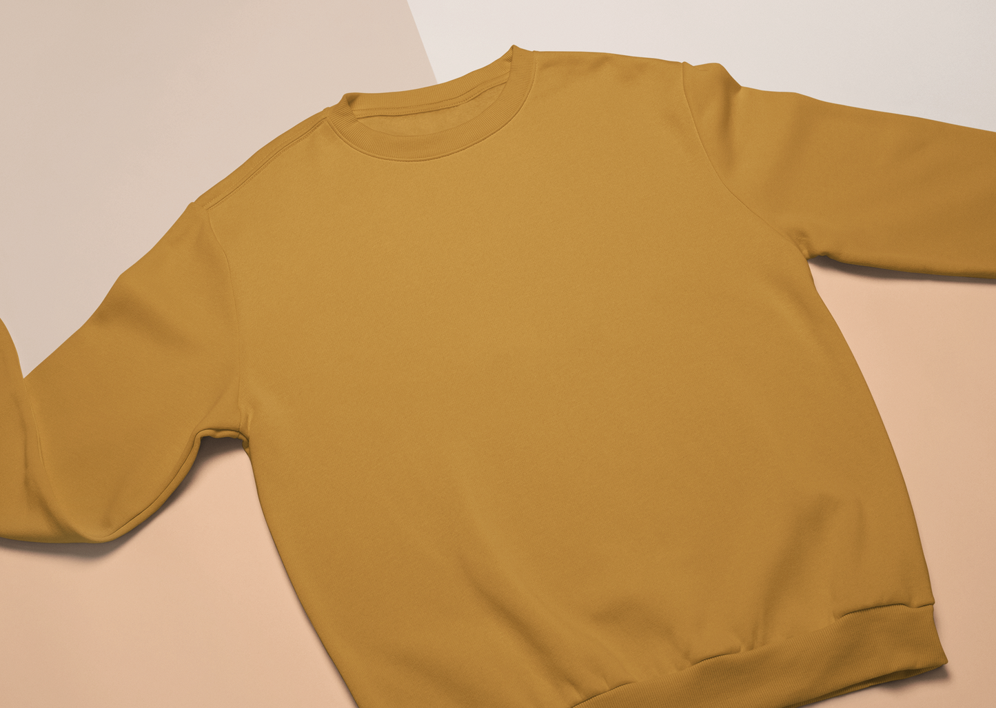 Solid-Men's Mustard Regular Fit Sweatshirt