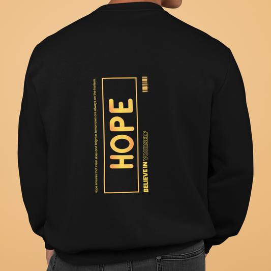 Men's Black Regular Fit Sweatshirt-HOPE