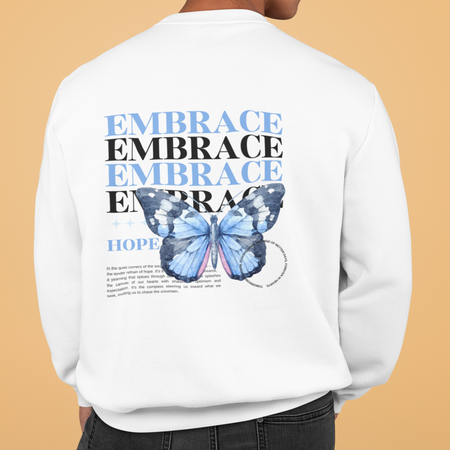 Men's White Printed Regular Fit Sweatshirt