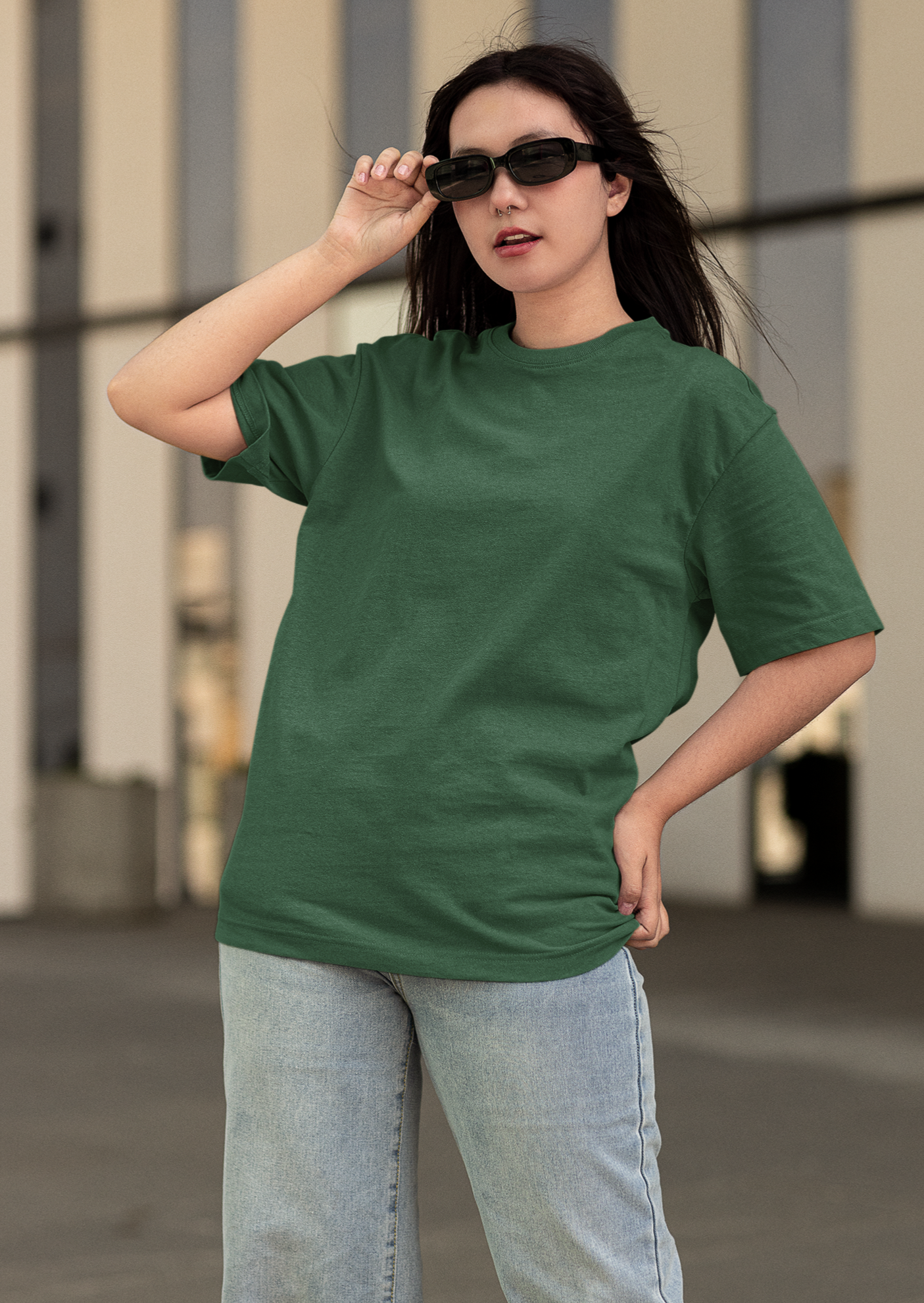 Unisex Bottle Green Oversized T-shirt