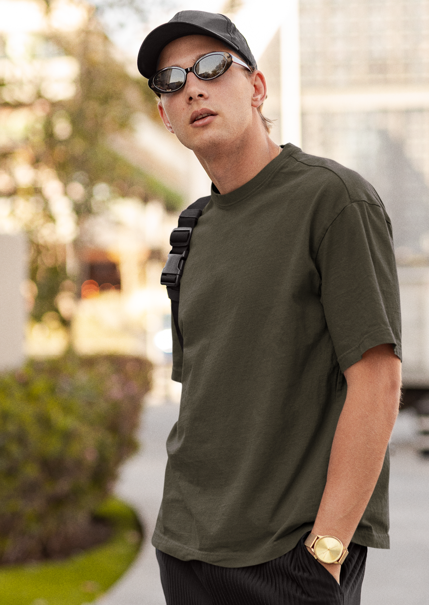 Unisex Olive Oversized T-shirt