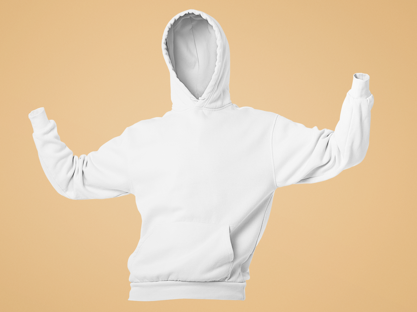 Solid-Unisex White Regular Fit Hoodie