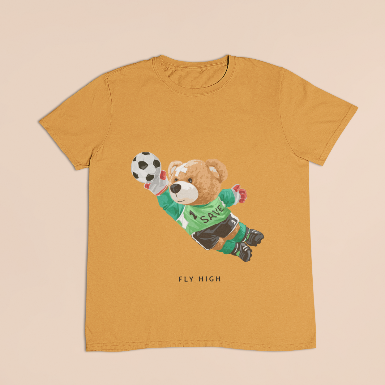 Kid's Unisex Fly High Teddy Printed T-shirt