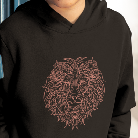 Boy's Black Printed Hooded Sweatshirt