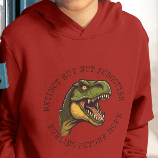 Boy's Red Printed Hooded Sweatshirt