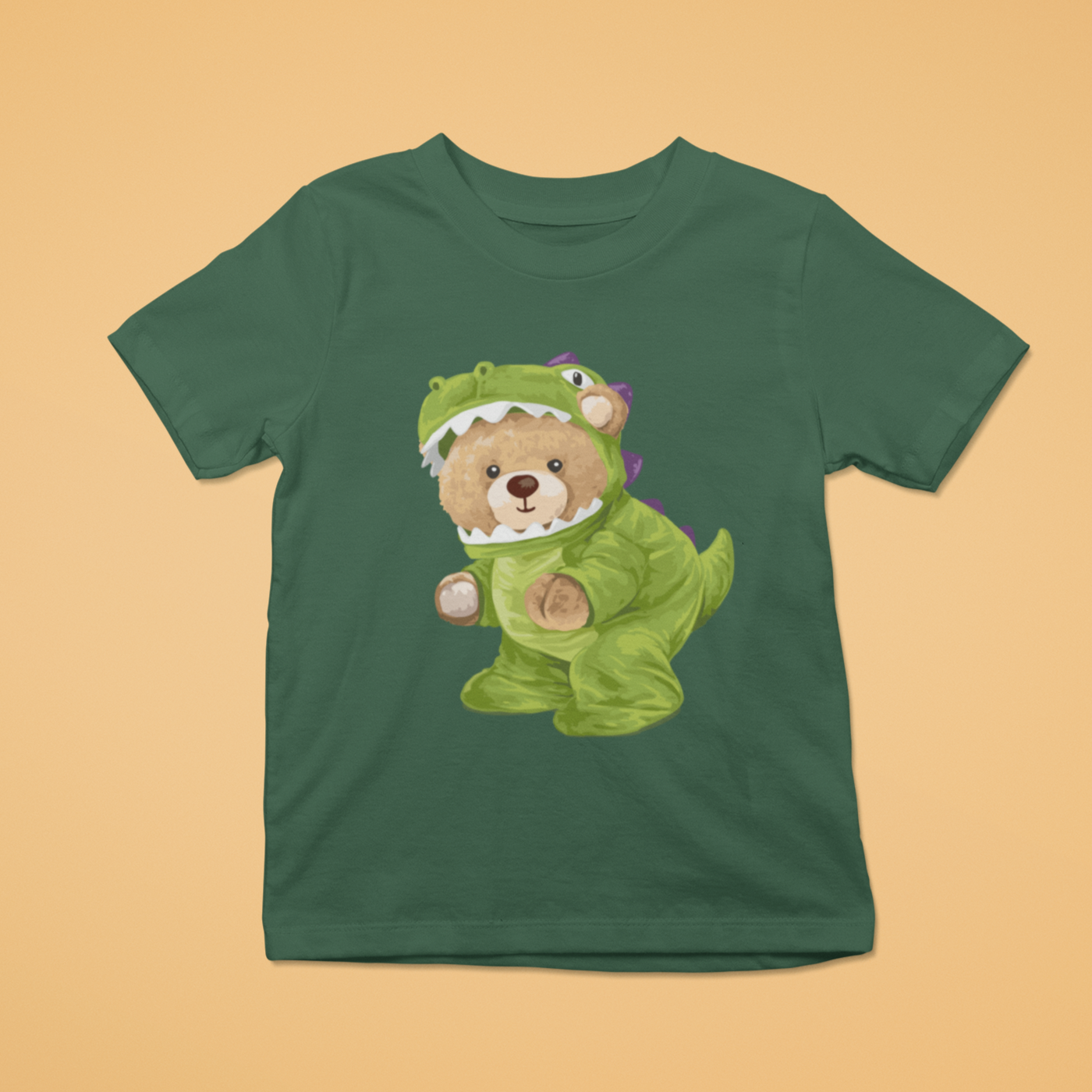 Boy's Dino Teddy Printed T-shirt