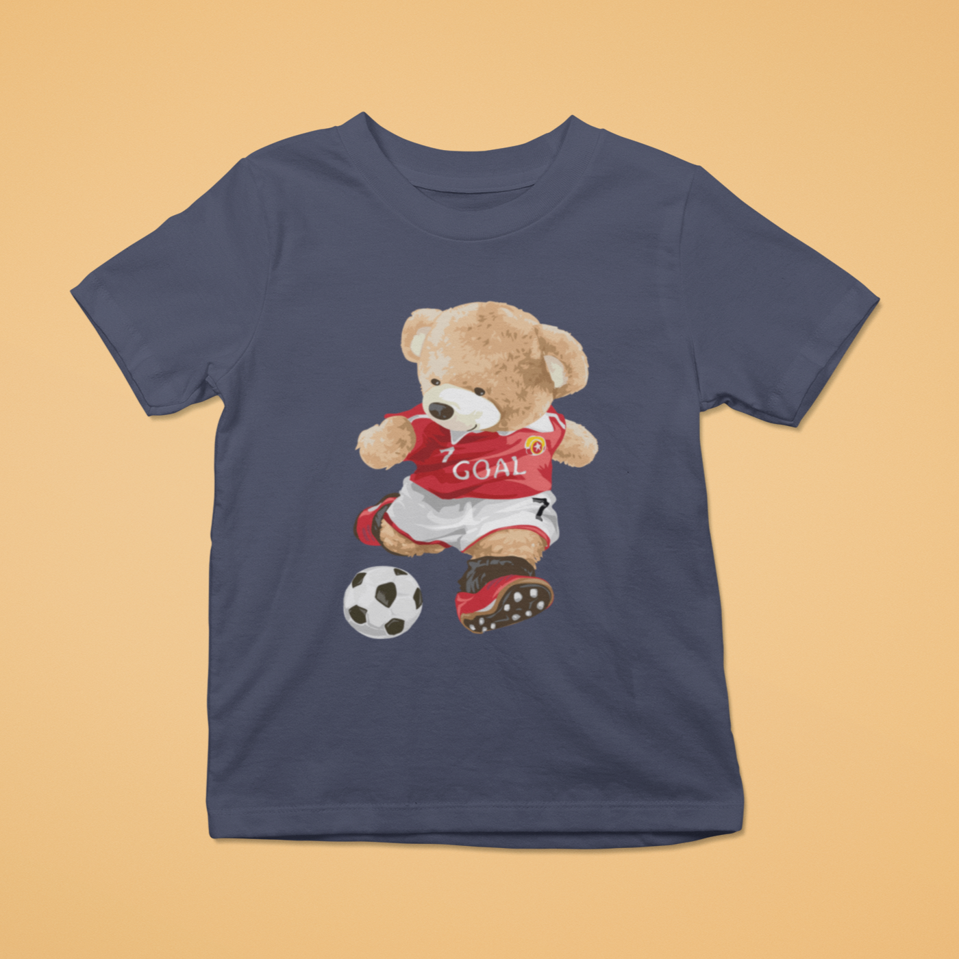 Kid's Soccer Teddy Printed T-shirt