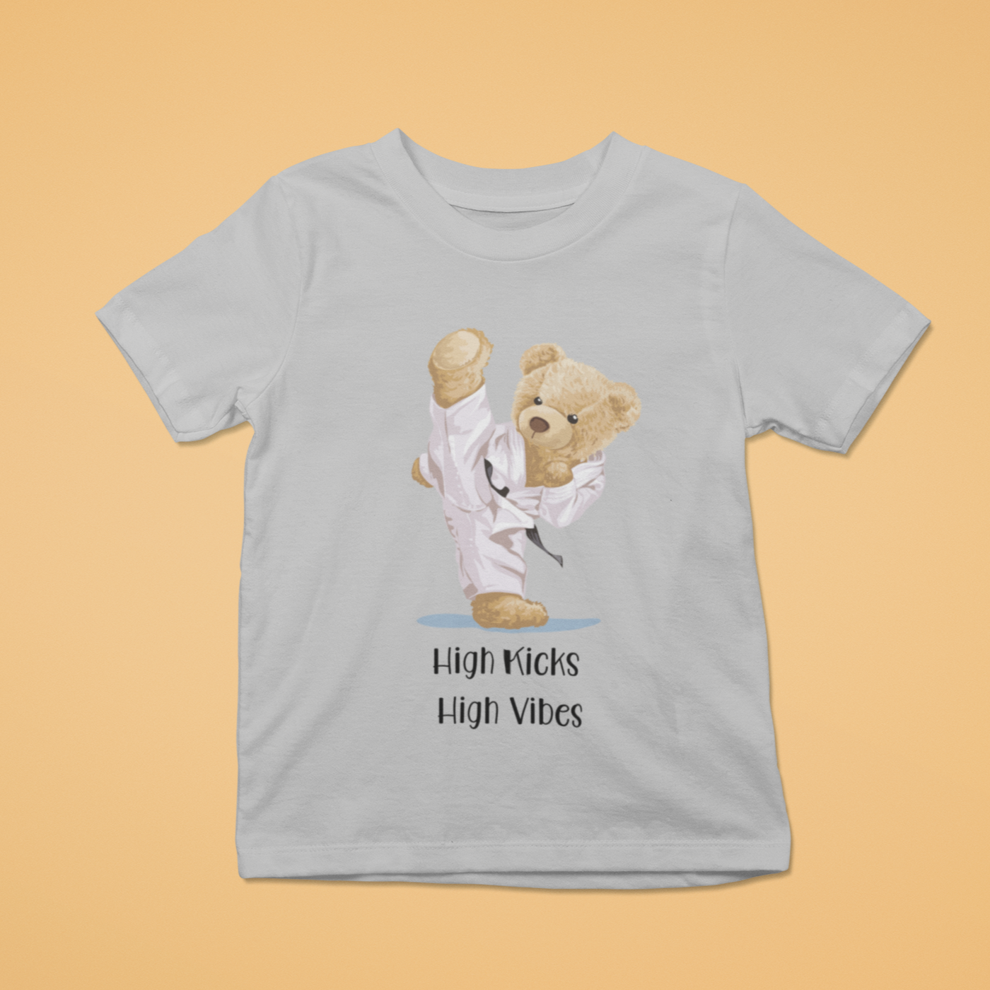 Kid's Unisex High Kicks Teddy Printed T-shirt