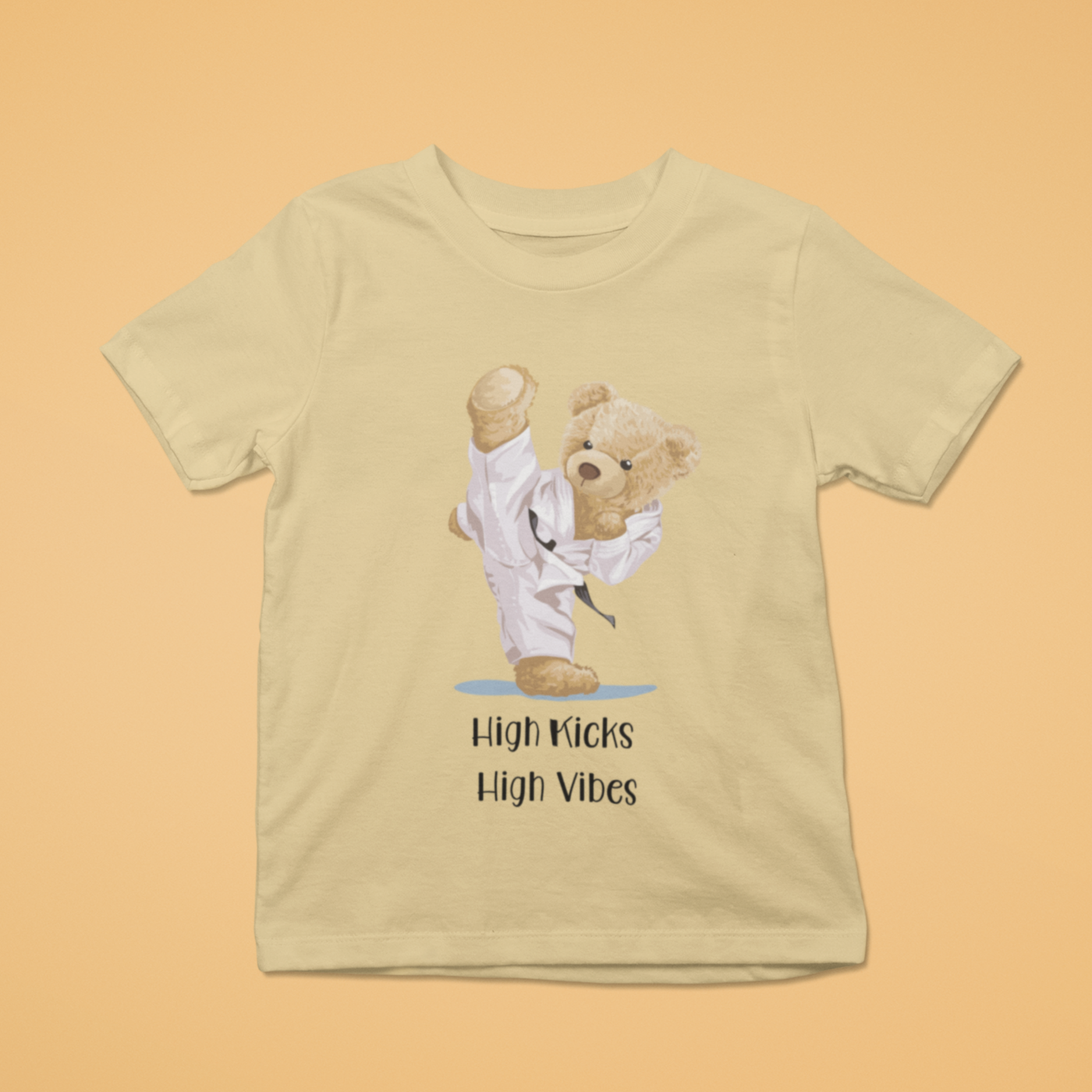 Kid's Unisex High Kicks Teddy Printed T-shirt