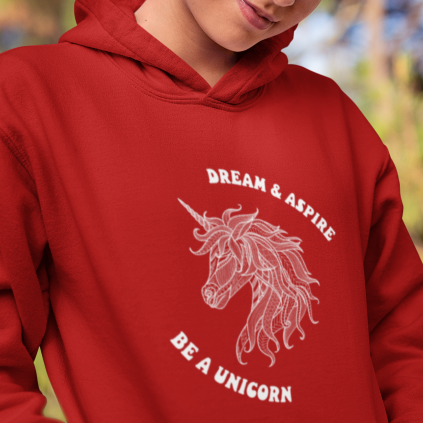 Girl’s Unicorn Printed Hooded Sweatshirt