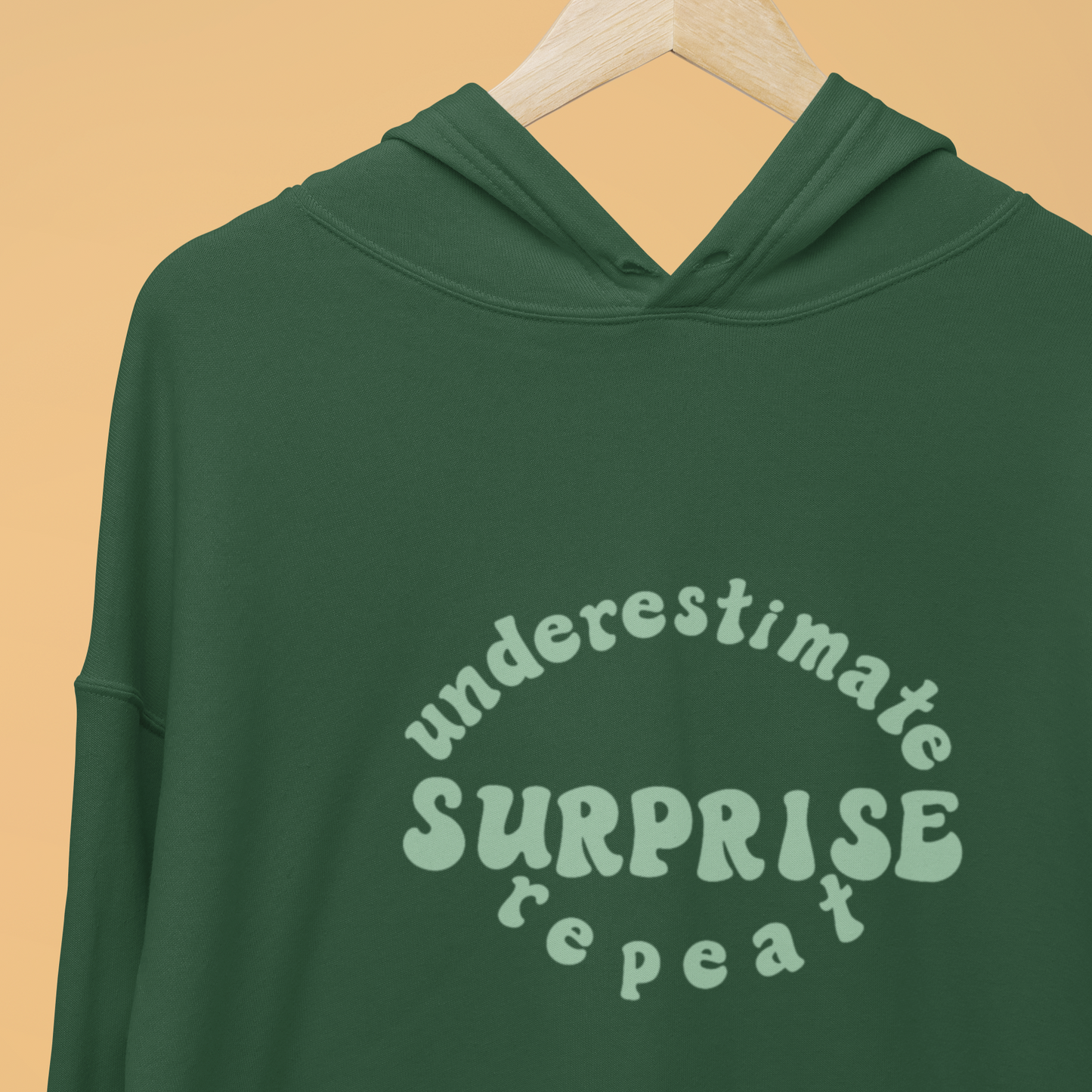 Women's Bottle Green Printed Oversized Hoodie