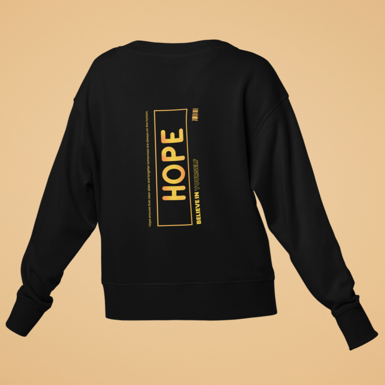 Men's Black Regular Fit Sweatshirt-HOPE