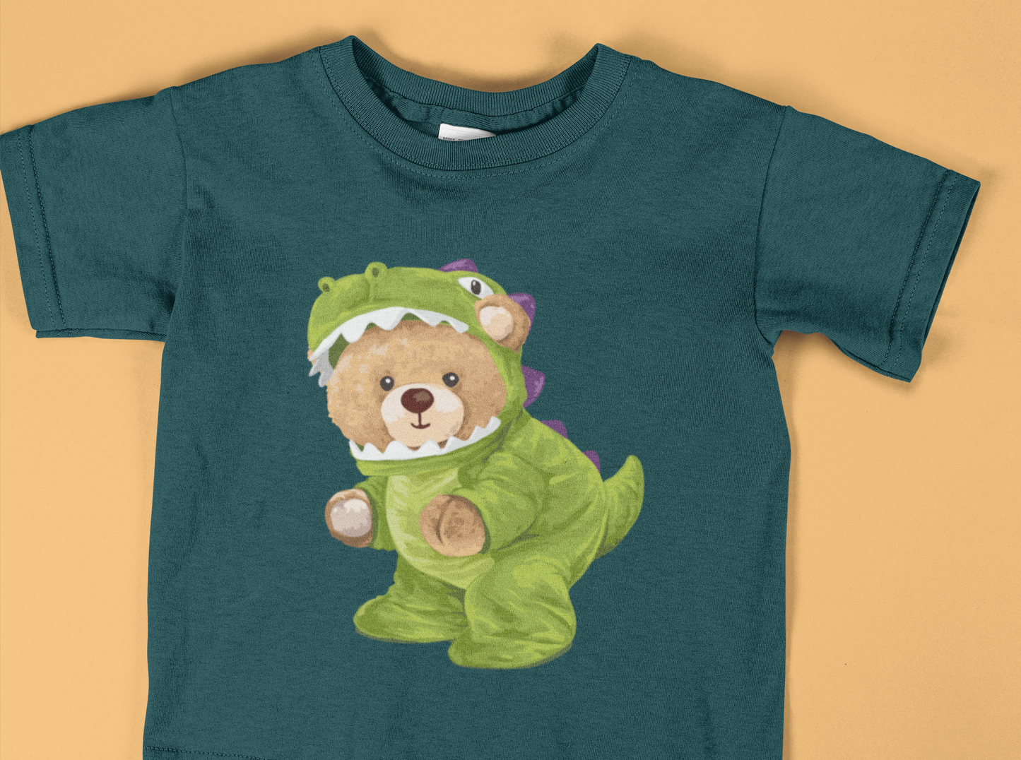 Boy's Dino Teddy Printed T-shirt