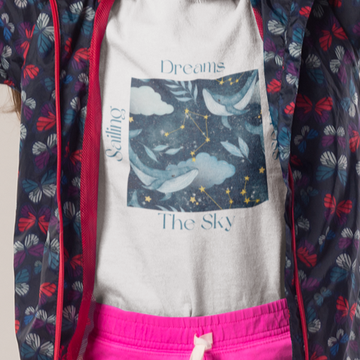 Girl’s Whale Sky Printed T-shirt