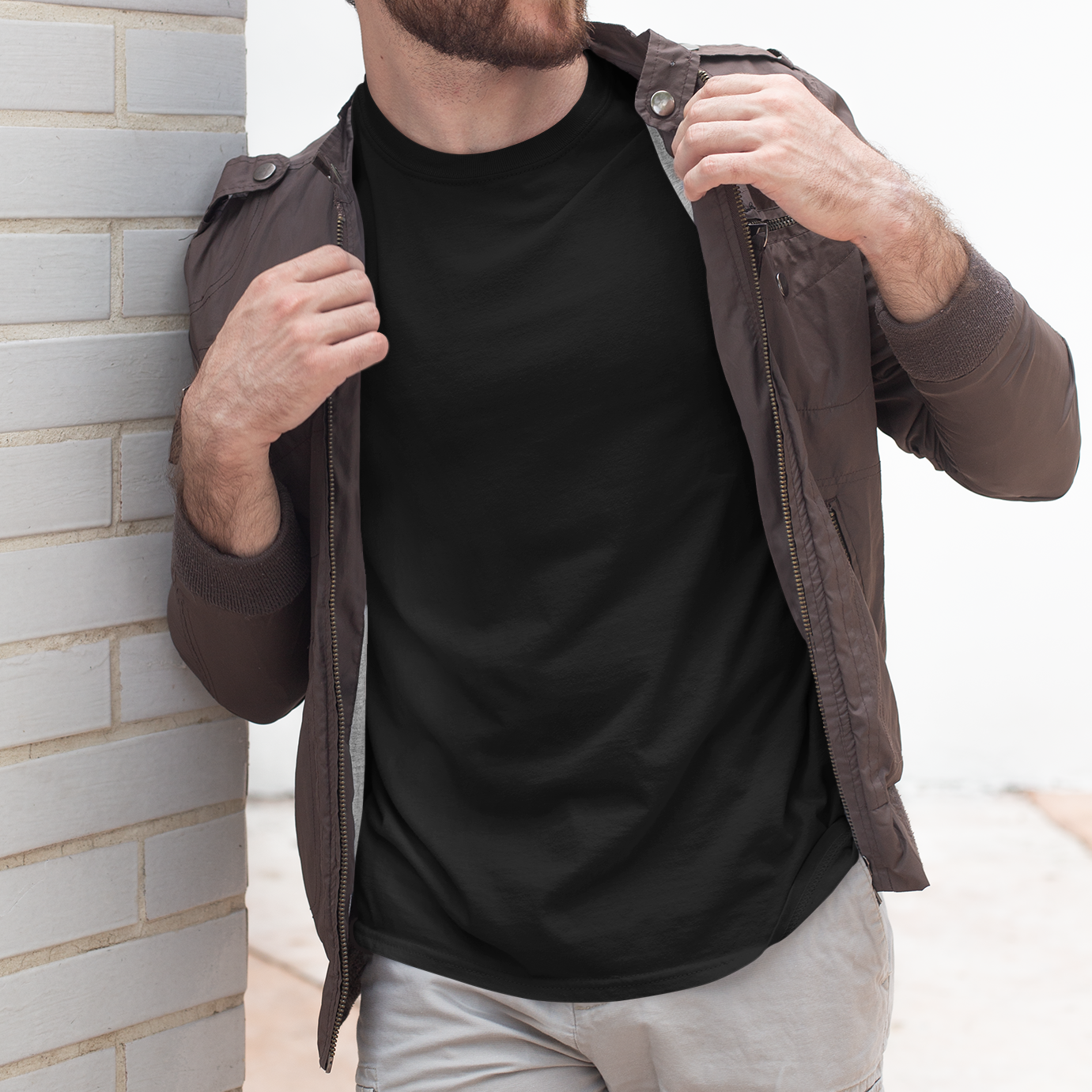 Solid Men's Black Regular Fit T-shirt