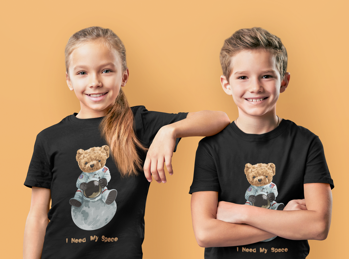 Kid's Unisex I Need Space Teddy Printed T-shirt