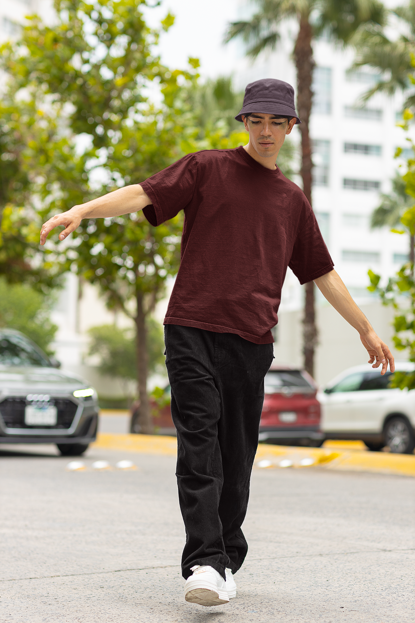 Unisex Maroon Oversized T-shirt