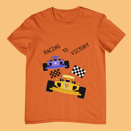 Boy's Racing Car Printed T-shirt